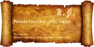 Mendelovits Jázmin névjegykártya